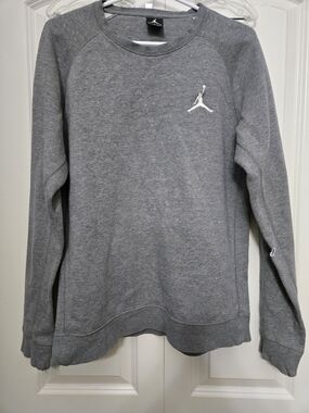 Jordan Men’s Grey Crewneck Sweatshirt with White Jumpman